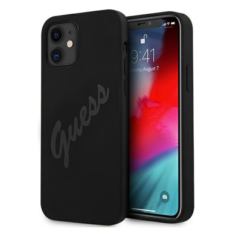 Guess GUHCP12SLSVSBK Θήκη Script Vintage για Apple iPhone 12 mini 5.4 inch, Μαύρο/Μαύρο