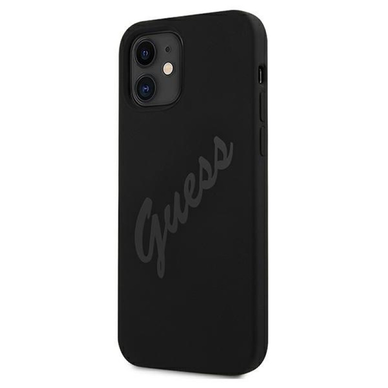 Guess GUHCP12SLSVSBK Θήκη Script Vintage για Apple iPhone 12 mini 5.4 inch, Μαύρο/Μαύρο