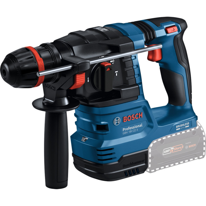 Bosch GBH 18V-22 X Professional περιστροφικό σφυρί 0611924101, 18 V, 2 J, 2 μπαταρίες 4.0 Ah