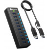 ICY BOX IB-AC6110a 10 θυρών USB 3.2 Gen 2 hub με θύρα φόρτισης, 12 V