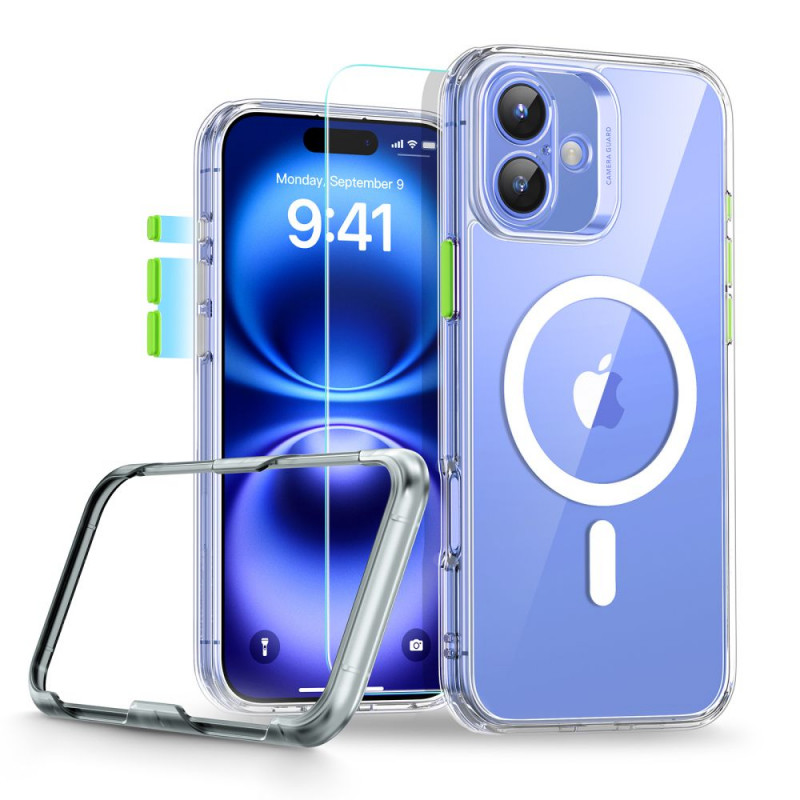 Θήκη ESR Classic Pro Set HaloLock MagSafe με Ενισχυμένο Γυαλί για Apple iPhone 16, Διάφανη