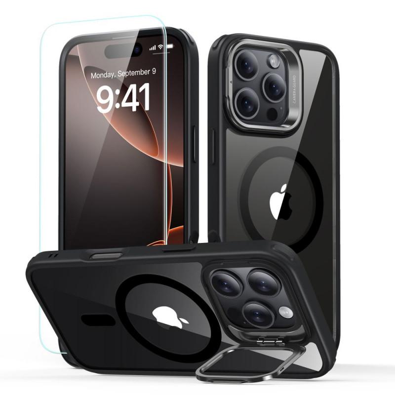 Θήκη ESR Classic Hybrid Kickstand HaloLock MagSafe με Tempered Glass για Apple iPhone 16 Pro, Διάφανη/Μαύρη