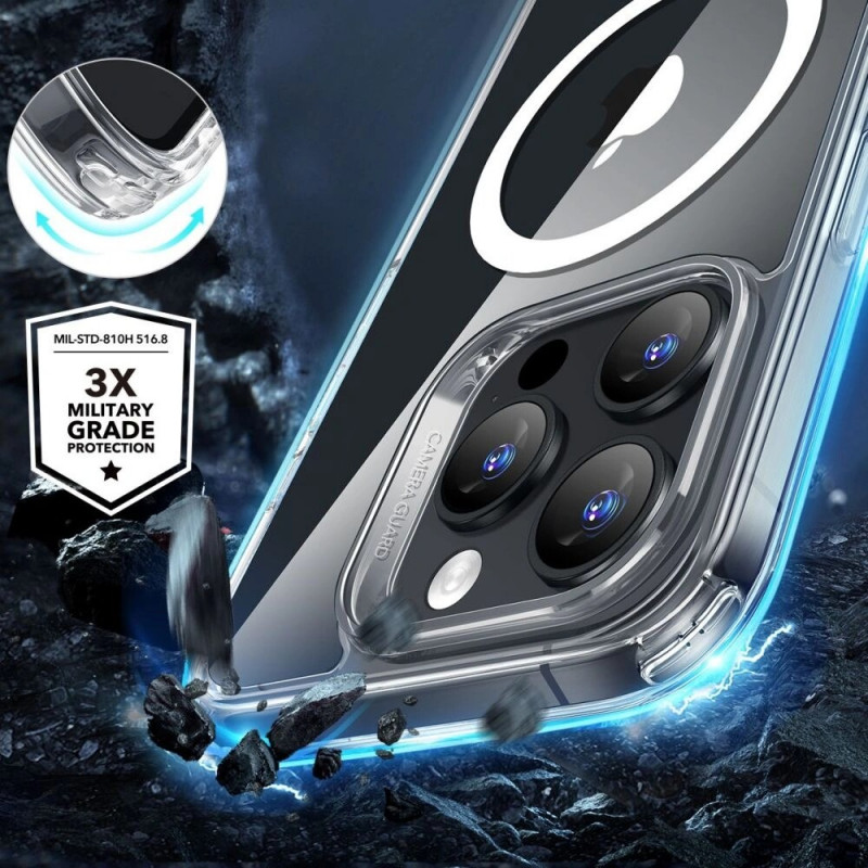 Θήκη ESR Classic Hybrid HaloLock MagSafe με σκληρυμένο γυαλί για Apple iPhone 16 Pro Max, διάφανη