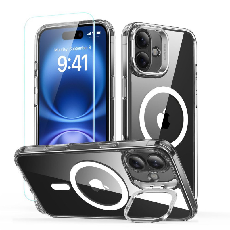 Θήκη ESR Classic Hybrid Kickstand HaloLock MagSafe με Tempered Glass για Apple iPhone 16 Plus, Διάφανη
