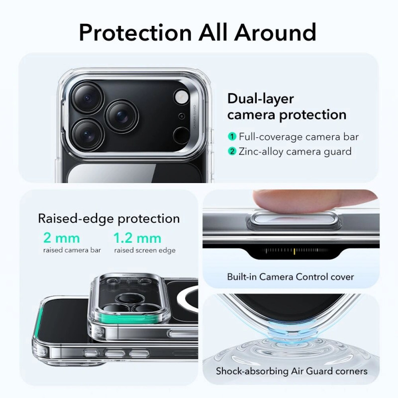 Θήκη ESR Classic Hybrid Kickstand MagSafe για Apple iPhone 17 Pro Max, Διάφανη