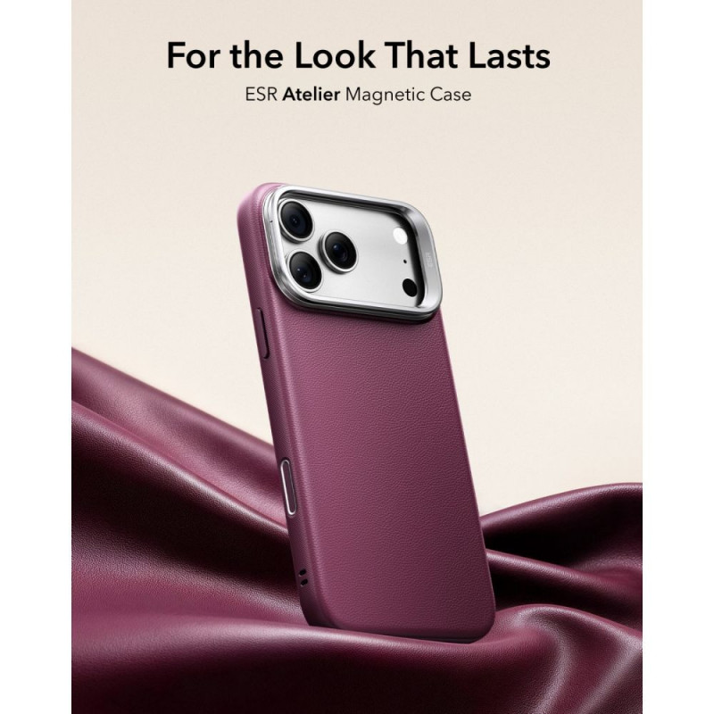 Θήκη ESR Leather Kickstand MagSafe για Apple iPhone 17 Pro / 18 Pro, Deep Burgundy