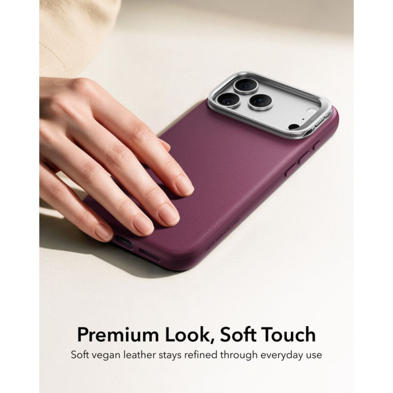 Θήκη ESR Leather Kickstand MagSafe για Apple iPhone 17 Pro / 18 Pro, Deep Burgundy