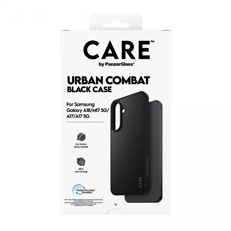 Θήκη PanzerGlass CARE Urban Combat για Samsung Galaxy A17/A18, μαύρη
