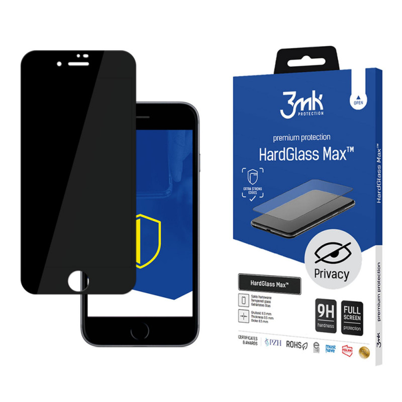 3MK HardGlass Max Privacy tempered glass για Apple iPhone 8, μαύρο