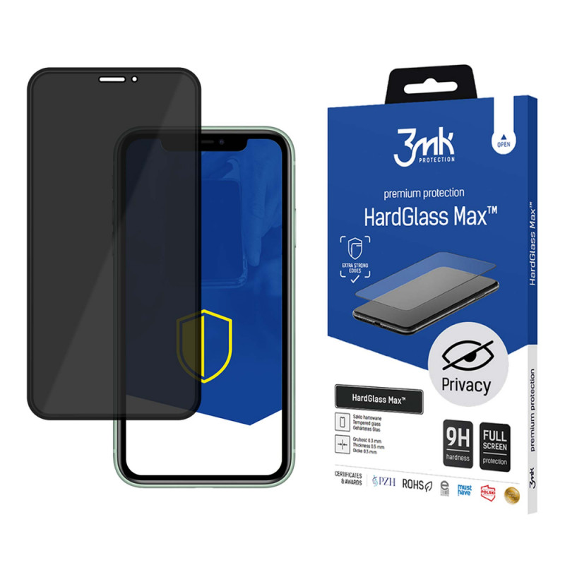 3MK HardGlass Max Privacy tempered glass για Apple iPhone 11 Pro Max, μαύρο