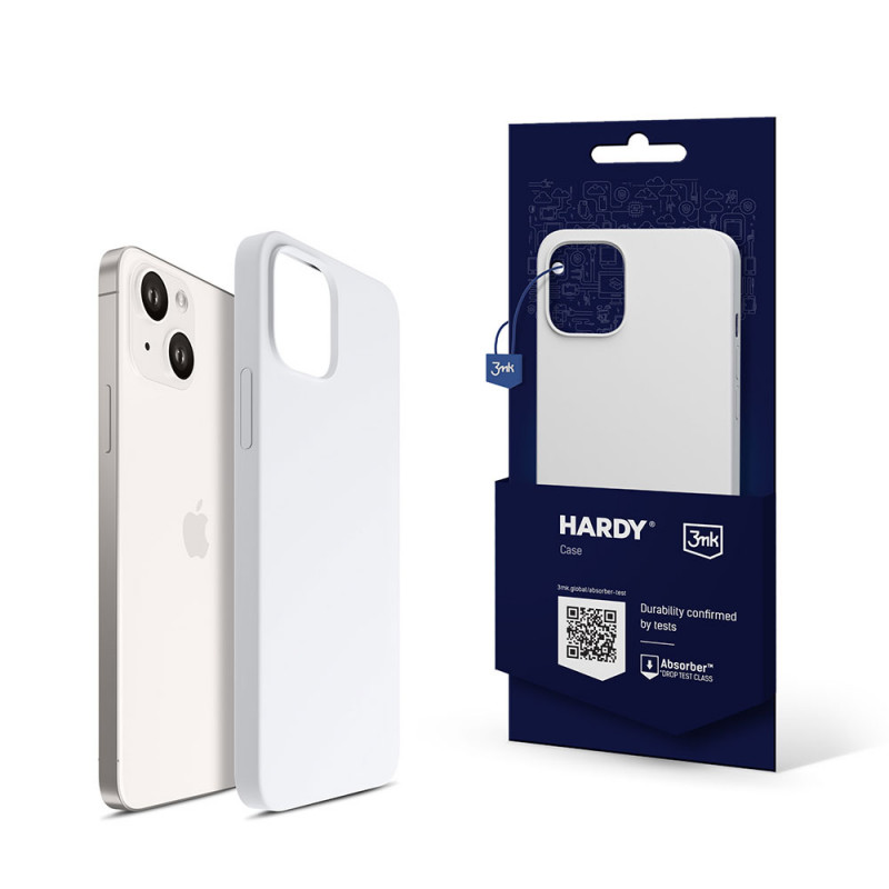 Θήκη σιλικόνης 3MK Hardy Case MagSafe για Apple iPhone 14 Plus / 15 Plus, λευκή