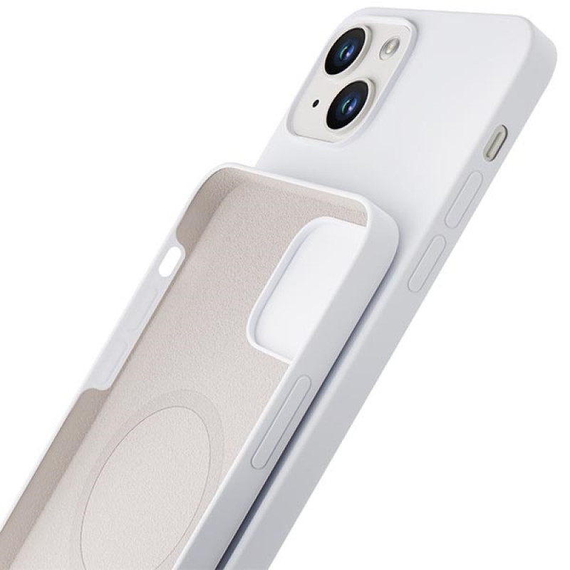 Θήκη σιλικόνης 3MK Hardy Case MagSafe για Apple iPhone 14 Plus / 15 Plus, λευκή