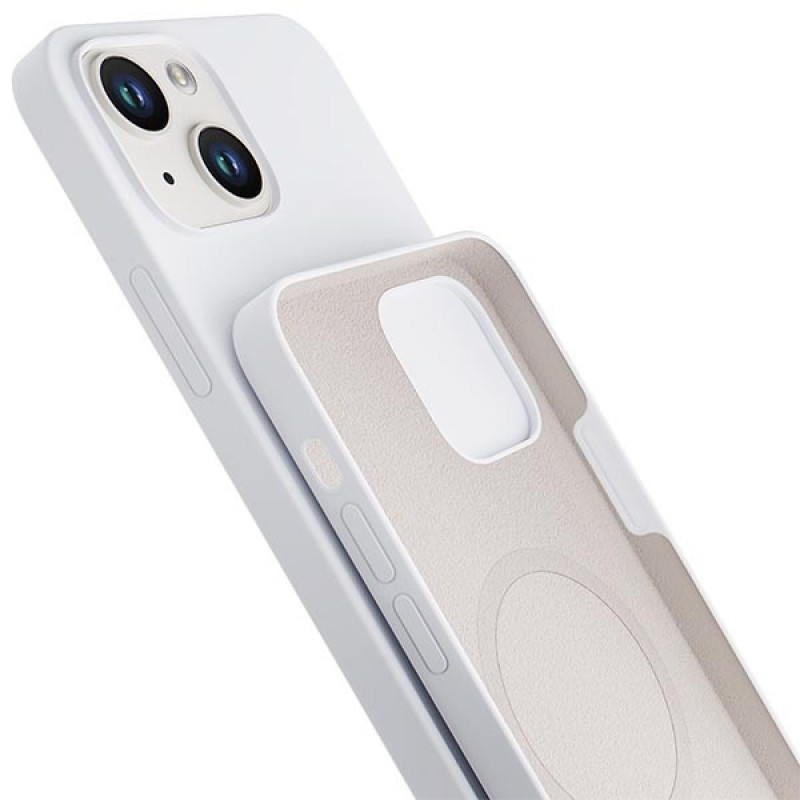 Θήκη σιλικόνης 3MK Hardy Case MagSafe για Apple iPhone 14 Plus / 15 Plus, λευκή