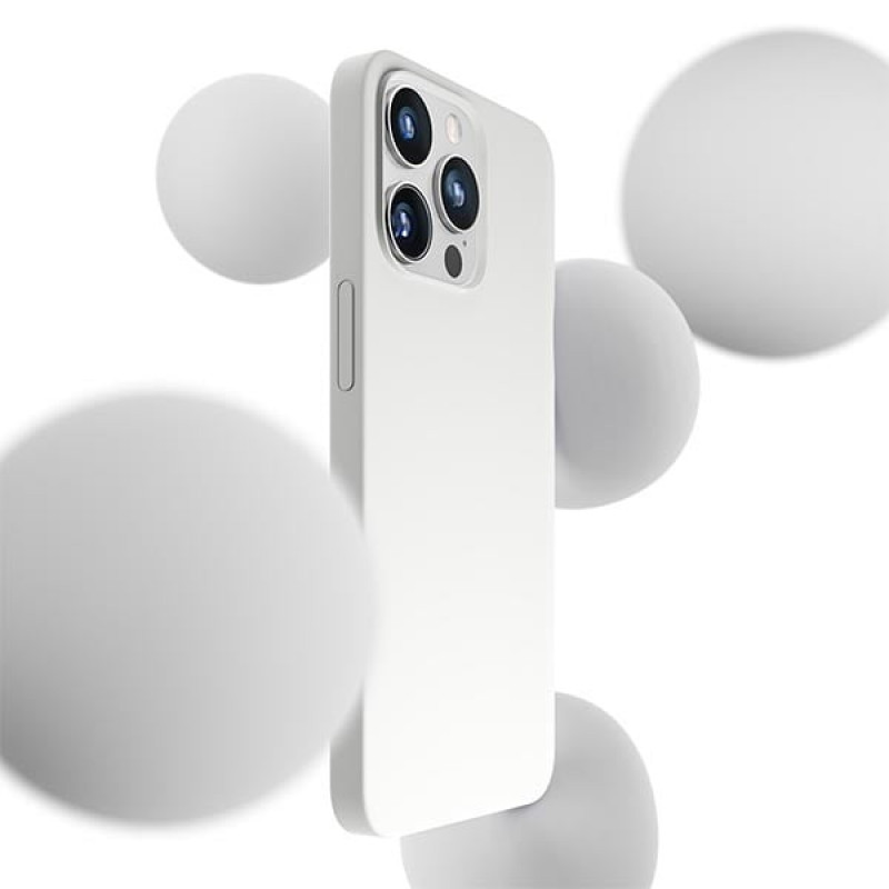 Θήκη σιλικόνης 3MK Hardy Case MagSafe για Apple iPhone 14 Pro Max, λευκή