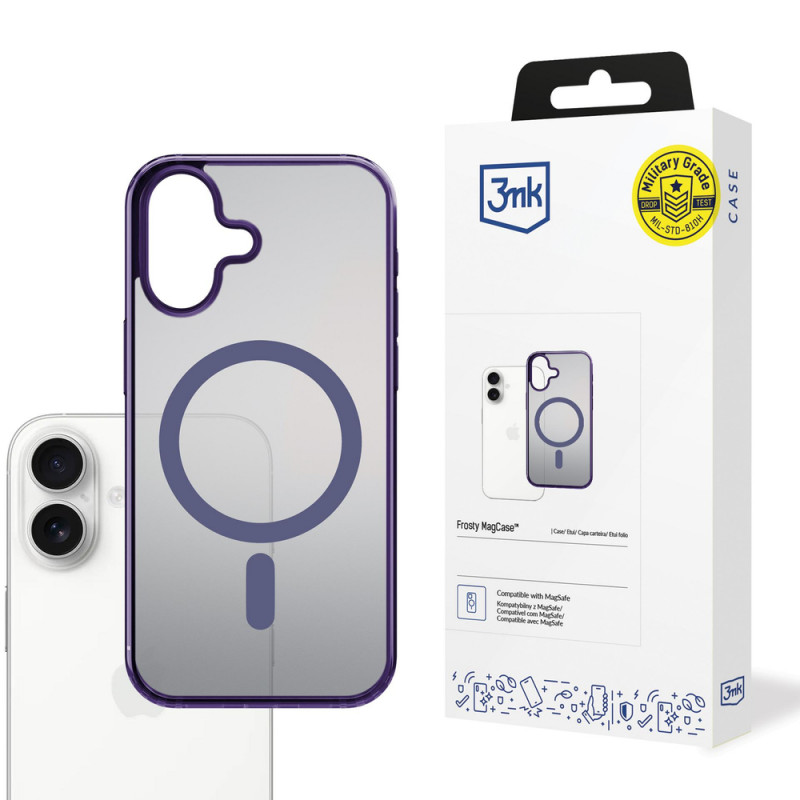 Θήκη 3MK Frosty MagCase για Apple iPhone 17, μωβ