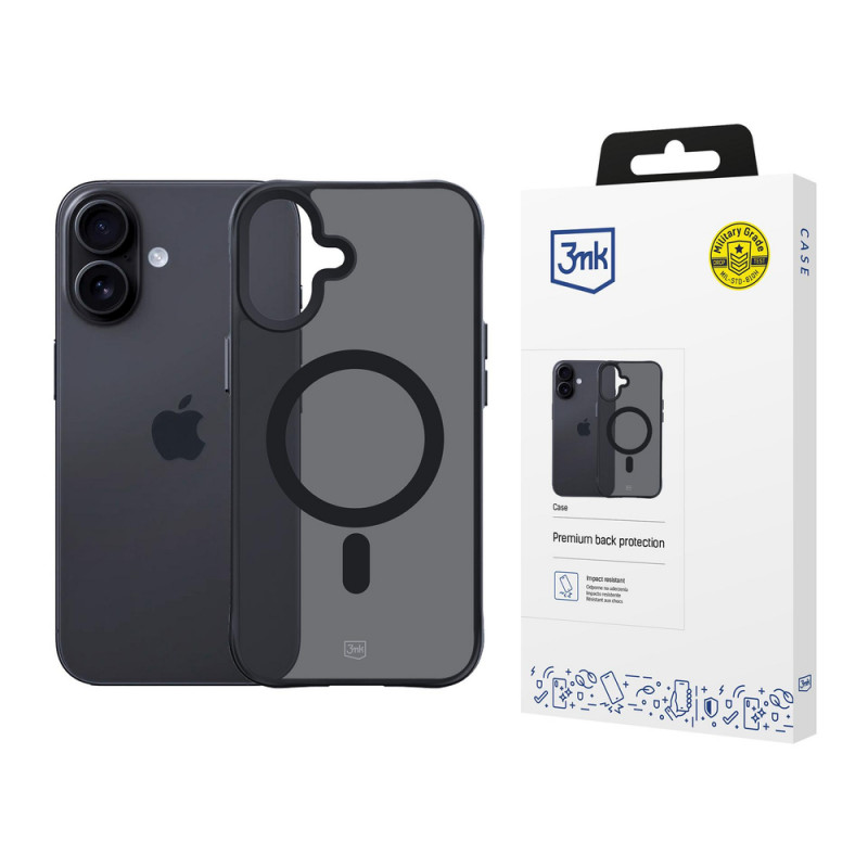 Θήκη 3MK Smoke Matt MagCase για Apple iPhone 17, Μαύρη