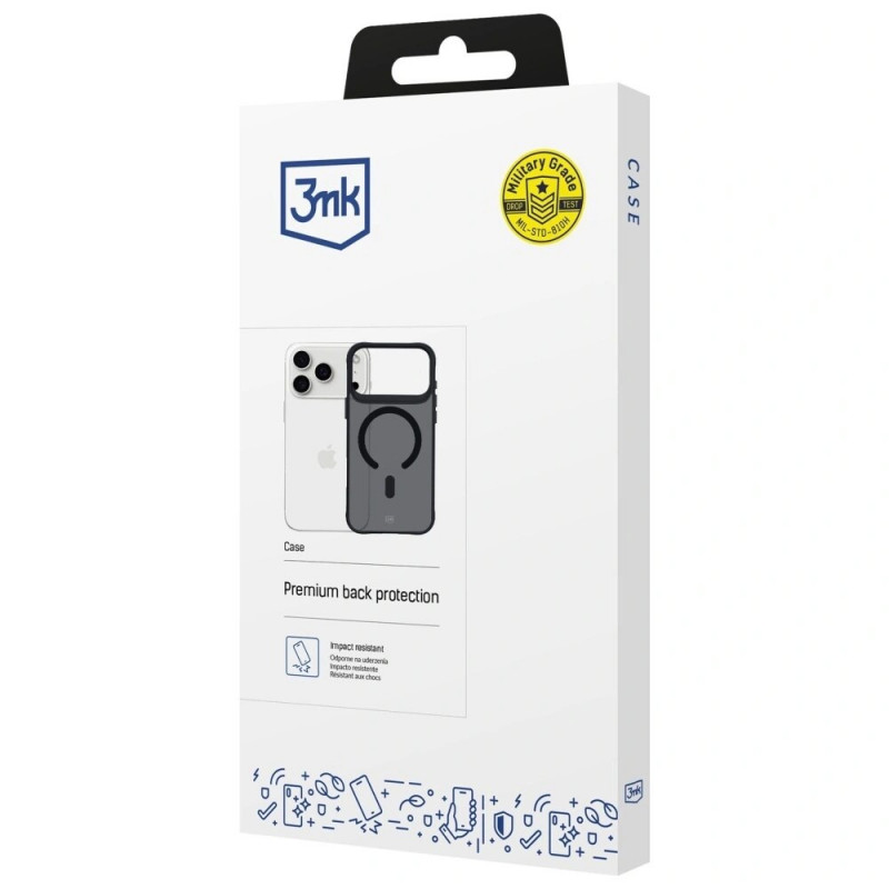 Θήκη 3MK Smoke Matt MagCase για Apple iPhone 17 Pro, μαύρη