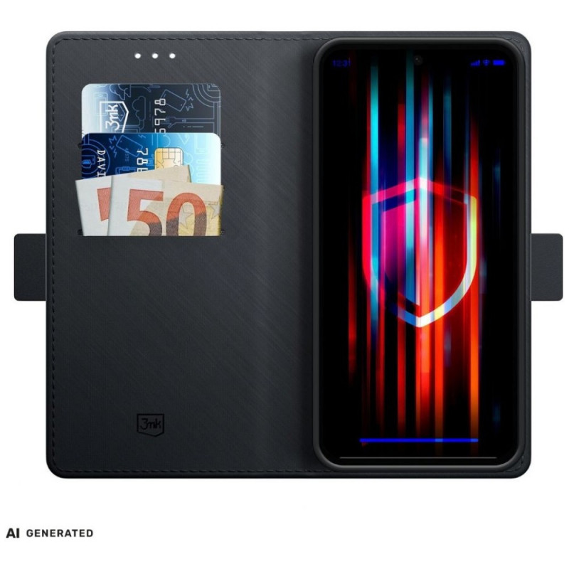 Θήκη smartphone 3MK Wallet Case για Xiaomi 17, μαύρη