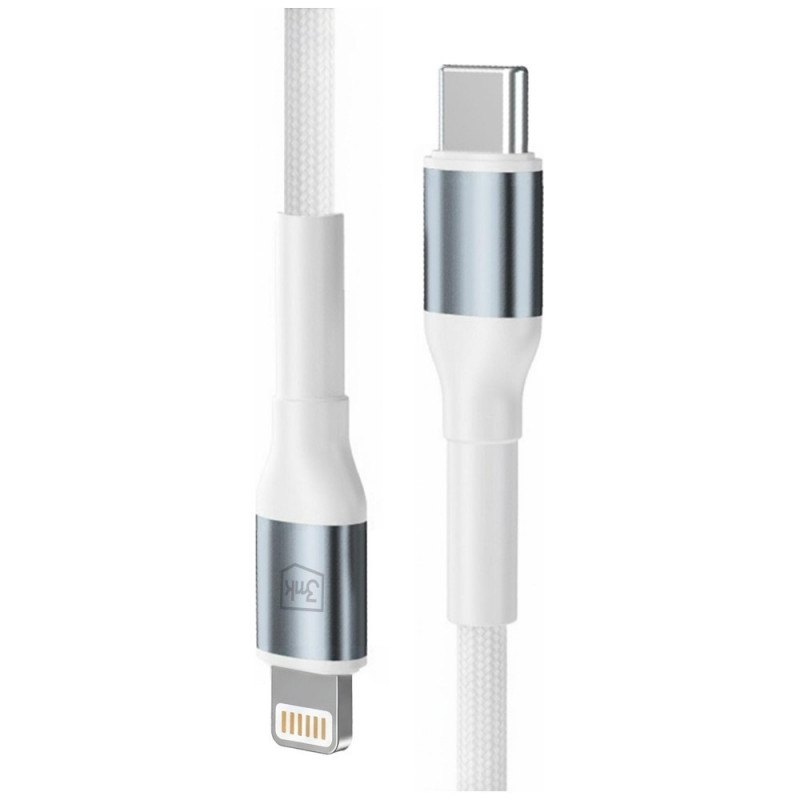 Καλώδιο 3MK Hyper Cable N-SERIES USB-C – Lightning, 2 m, 27 W, Λευκό