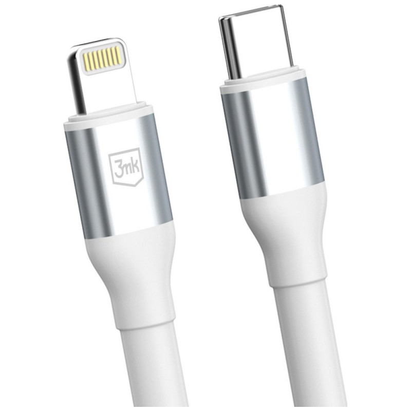 Καλώδιο 3MK Hyper Cable N-SERIES USB-C – Lightning, 2 m, 27 W, Λευκό