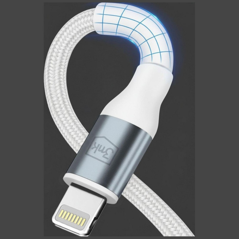 Καλώδιο 3MK Hyper Cable N-SERIES USB-C σε Lightning, 1 m, 27 W, Λευκό