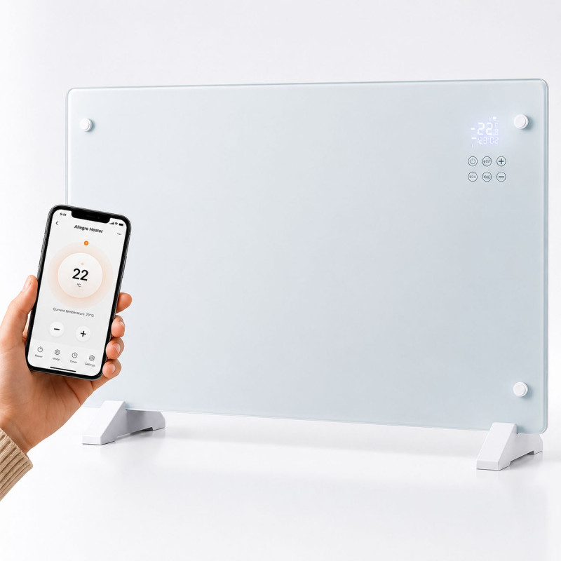 Extralink Έξυπνο Θερμαντικό Πάνελ από Γυαλί LPL-23A-WH, 2000 W, WiFi, Λευκό