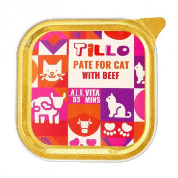 TILLO Υγρή τροφή για γάτες Pate Beef, 100 g