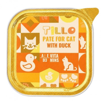 TILLO Υγρή τροφή για γάτες Pate Duck, 100 g