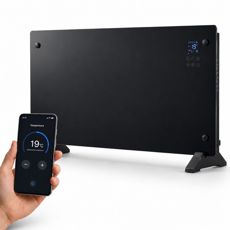 Έξυπνο Θερμαντικό Πάνελ Γυαλιού Extralink LPL-23A-BL, 2000 W, WiFi, Μαύρο