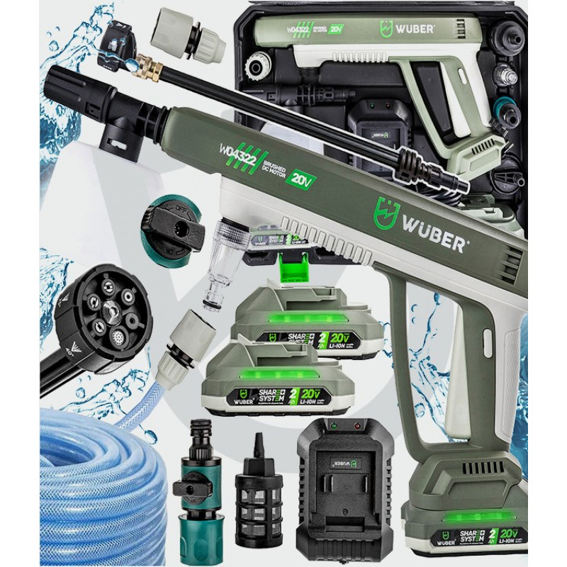 Wuber W04322 Ασύρματο Πλυστικό Μηχάνημα, 20 V, 300 l/h