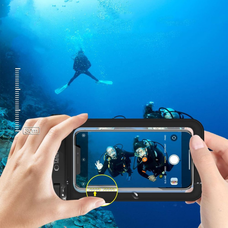 Tech-Protect UWC9 Universal Waterproof Case 8.9", Μαύρη/Πορτοκαλί