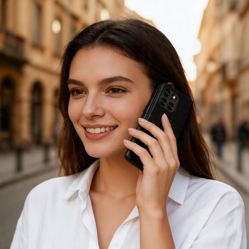 Θήκη πορτοφόλι Tech-Protect Wallet για Motorola Moto G67 / G77, μαύρη