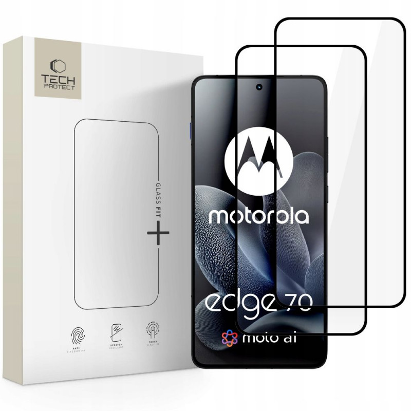 Tech-Protect Glass Fit+ Ενισχυμένο Γυαλί για Motorola Edge 70 5G (2 τεμ.), Μαύρο