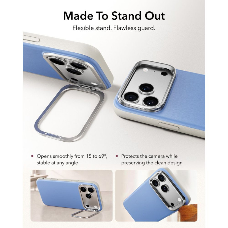 Θήκη ESR Leather Kickstand MagSafe για Apple iPhone 17 Pro Max / 18 Pro Max, γαλάζιο