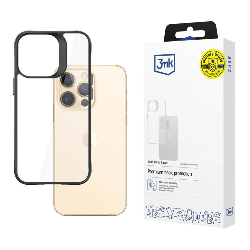 Θήκη 3MK Satin Armor Case+ για Apple iPhone 13 Pro Max (3MK3503), μαύρη