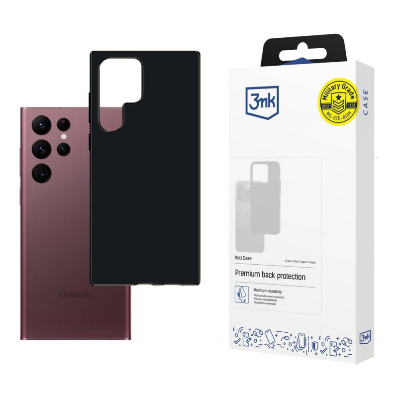 Θήκη 3MK Matt Case για Samsung Galaxy S22 Ultra (3MK3448BLK), μαύρη