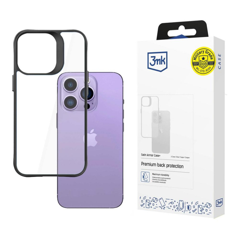 Θήκη 3MK Satin Armor Case+ για Apple iPhone 14 Pro Max, μαύρη
