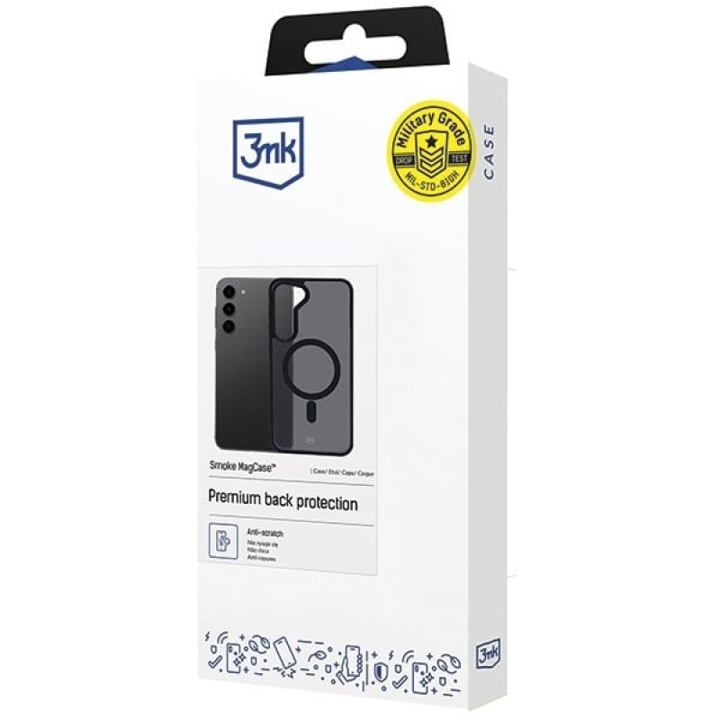 Θήκη 3MK Smoke MagCase με MagSafe για Samsung Galaxy S23 5G, Μαύρη