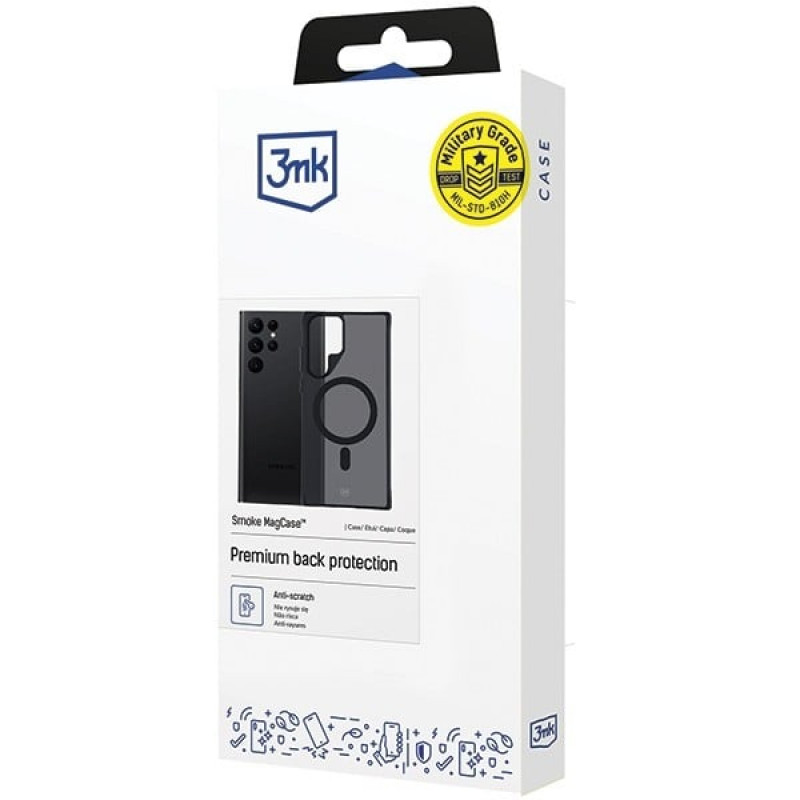 Θήκη 3MK Smoke MagCase με MagSafe για Samsung Galaxy S22 Ultra 5G, Ημιδιαφανής