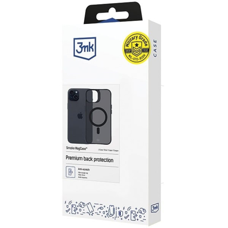 Θήκη 3MK Smoke MagCase με MagSafe για Apple iPhone 15, Ημιδιαφανής