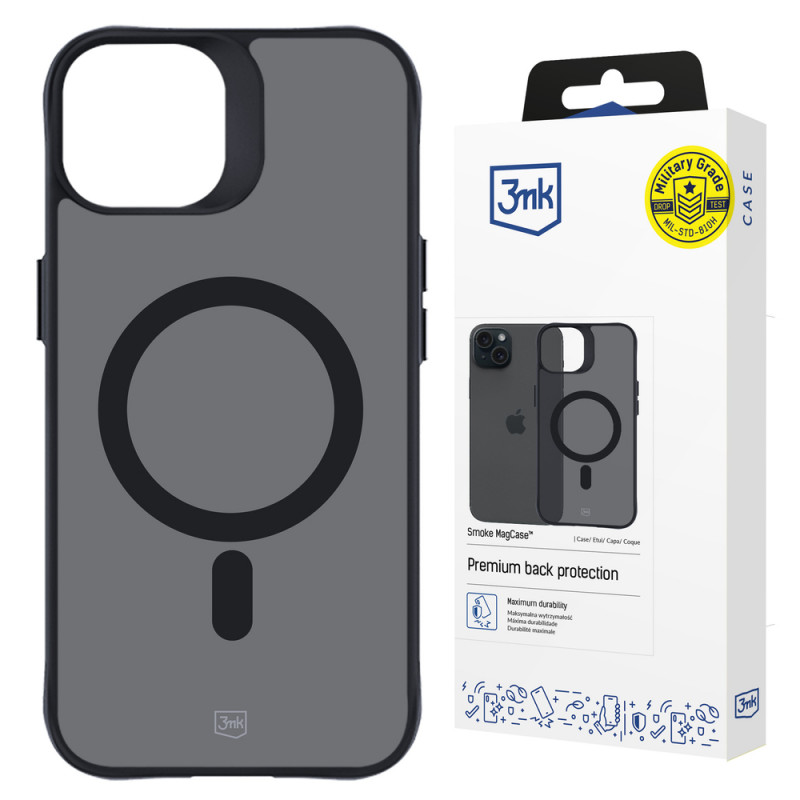 3MK Smoke MagCase με MagSafe για Apple iPhone 15 Plus, Ημιδιαφανές (156048-0)