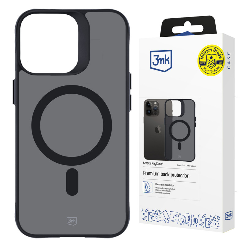 Θήκη 3MK Smoke MagCase με MagSafe για Apple iPhone 15 Pro, Ημιδιαφανής
