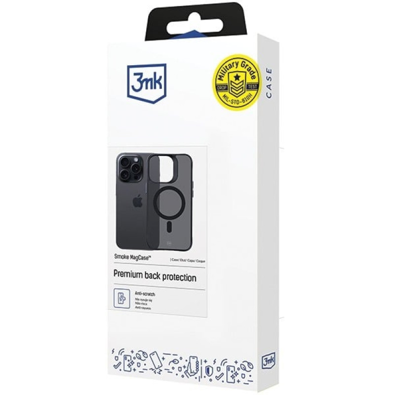 Θήκη 3MK Smoke MagCase με MagSafe για Apple iPhone 15 Pro, Ημιδιαφανής