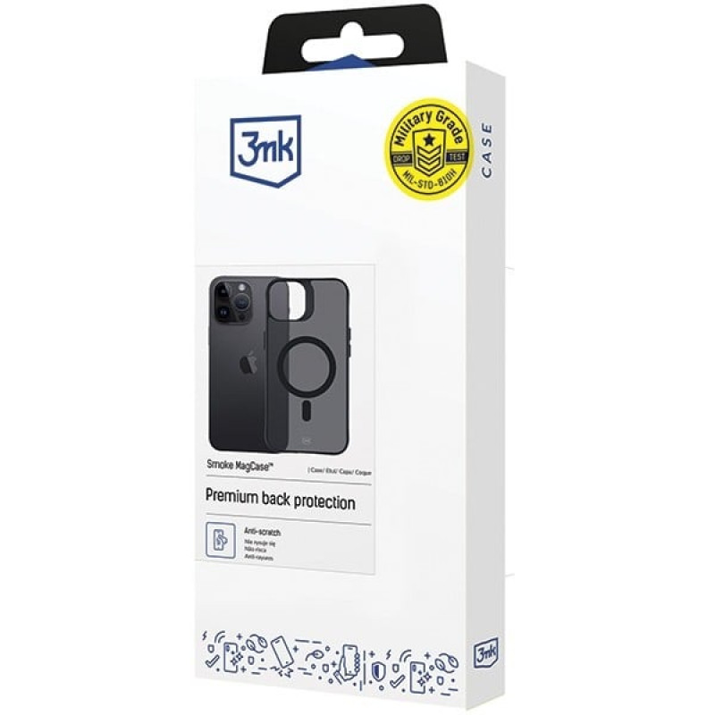 Θήκη 3MK Smoke MagCase με MagSafe για Apple iPhone 14 Pro, Ημιδιαφανής