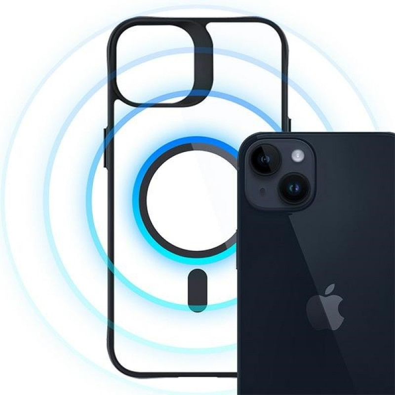 Θήκη 3MK Satin Armor MagCase με MagSafe για Apple iPhone 14 Plus, Διάφανη με Μαύρο Πλαίσιο (156076-0)
