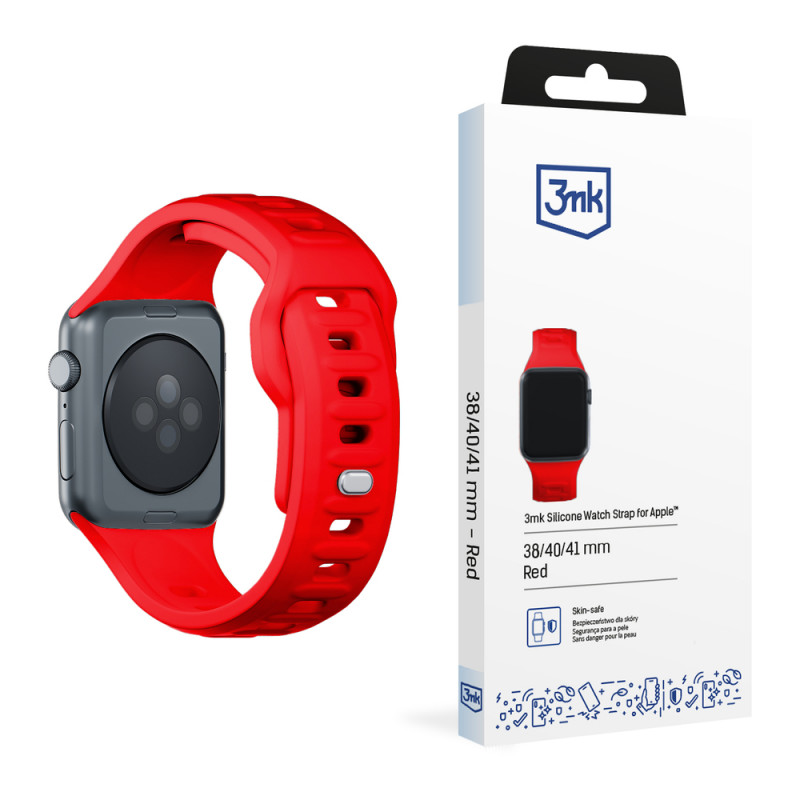 3mk Σιλικόνης Λουράκι Ρολογιού για Apple Watch 38/40/41 mm, κόκκινο