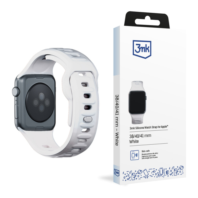 Λουράκι ρολογιού 3mk Silicone για Apple Watch 38/40/41 mm, λευκό