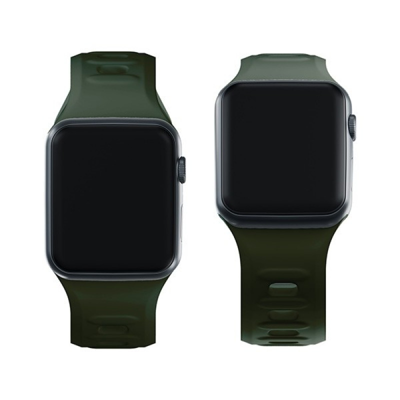 3mk Σιλικονούχο Λουράκι Ρολογιού για Apple Watch 42/44/45/49 mm, σκούρο πράσινο
