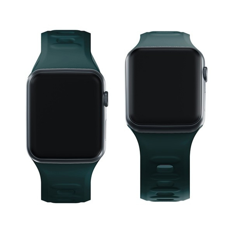 3mk Λουράκι Ρολογιού Σιλικόνης για Apple Watch 42/44/45/49 mm, evergreen