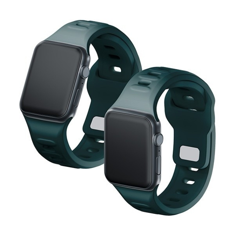 3mk Λουράκι Ρολογιού Σιλικόνης για Apple Watch 42/44/45/49 mm, evergreen